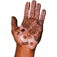 a person's hand with henna on it