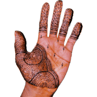 a woman's hand with a henna design on it